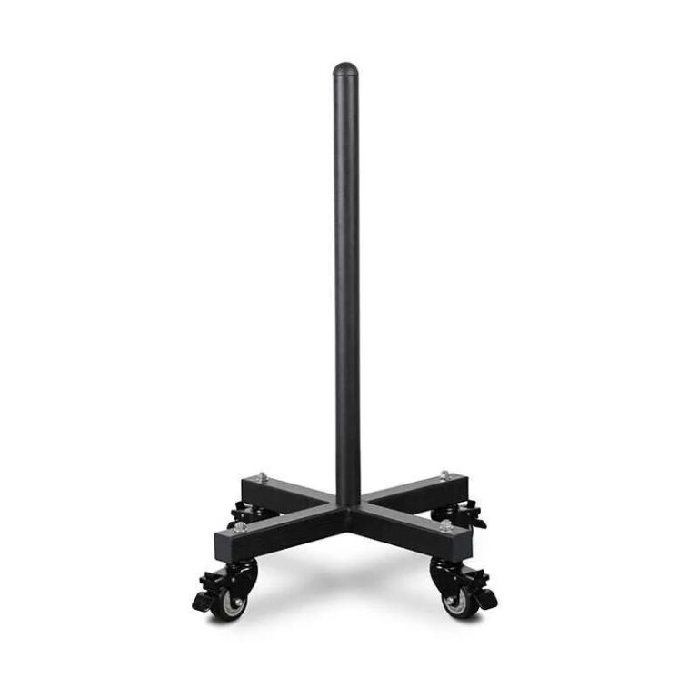 en svart bumper plate trolley