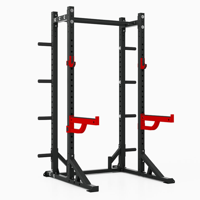 svart atletiskt half rack